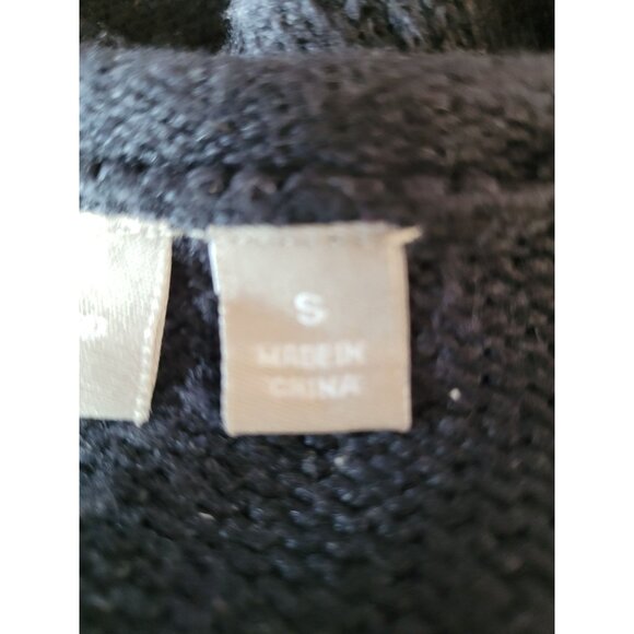 Croft & Barrow Cardigan Sweater S Womens Embroidered Black Full Zip Ramie Acryli - Picture 5 of 12